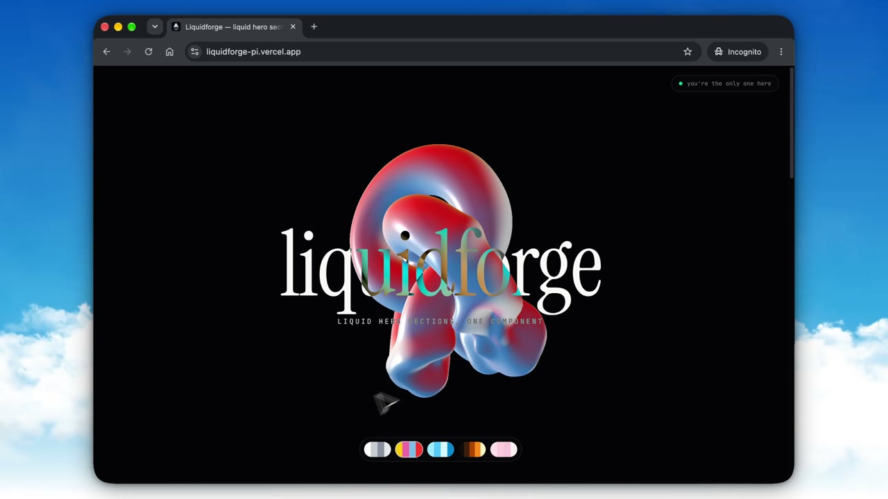 Liquidforge — React + Three.js + GLSL